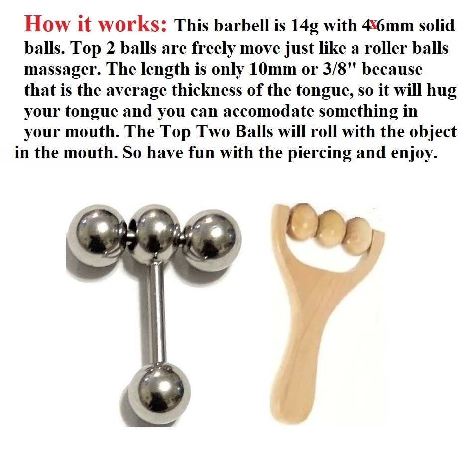 YES! For THAT 2 Roller Balls MASSAGER Tongue Barbell.