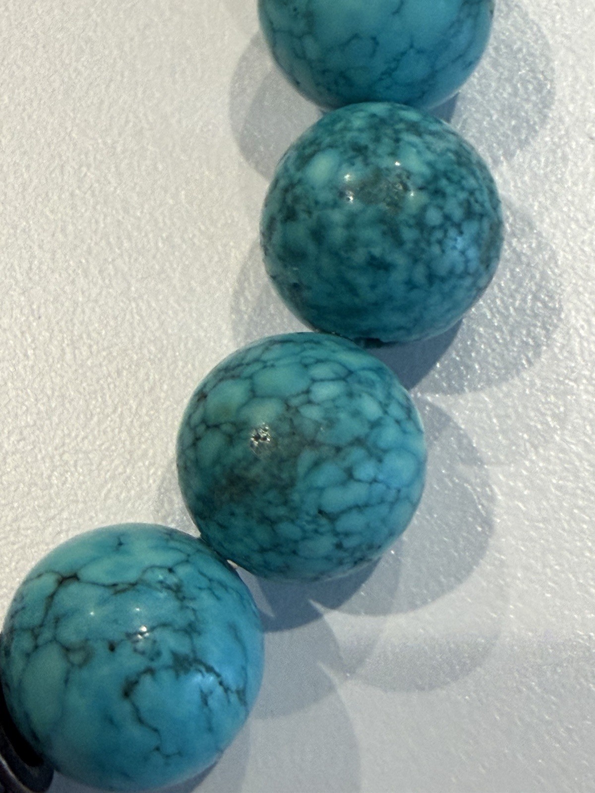 Beautiful Genuine Turquoise Beaded Stretch Bracelet 20 cm / 7.8″ Natural Stones
