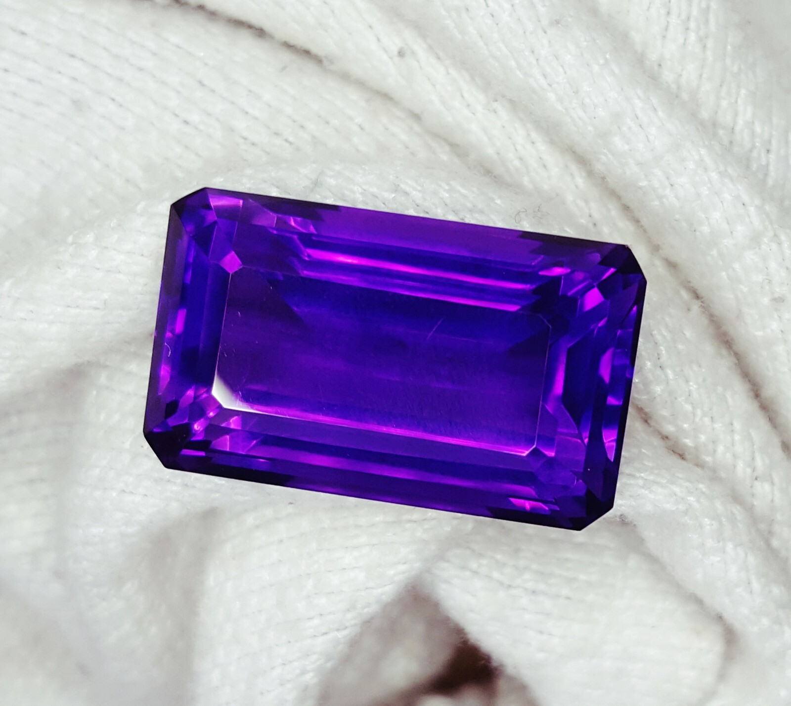 Loose Gemstone 50 Ct Natural Violet Amethyst Untreated Certified Emerald G103