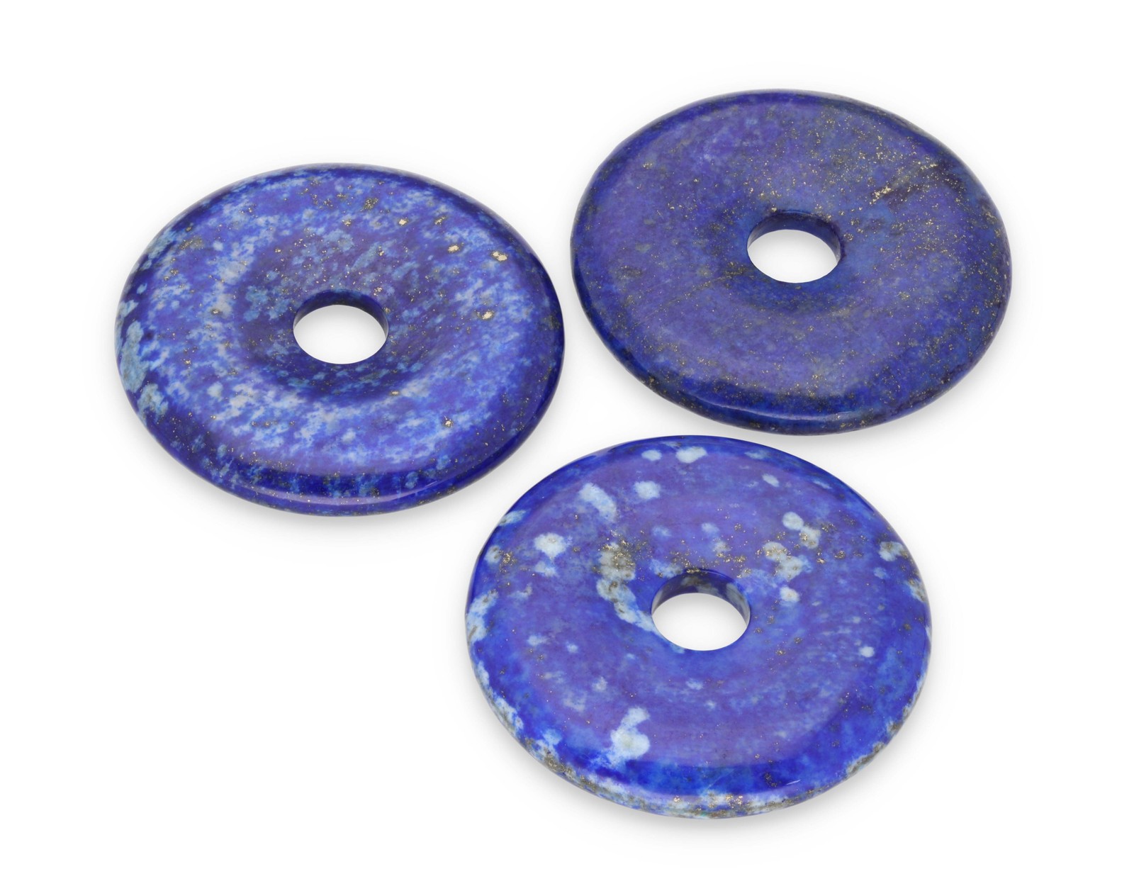 Lapis Lazuli Donut 40mm Pendant with Cotton Ribbon | Gemstone Jewellery