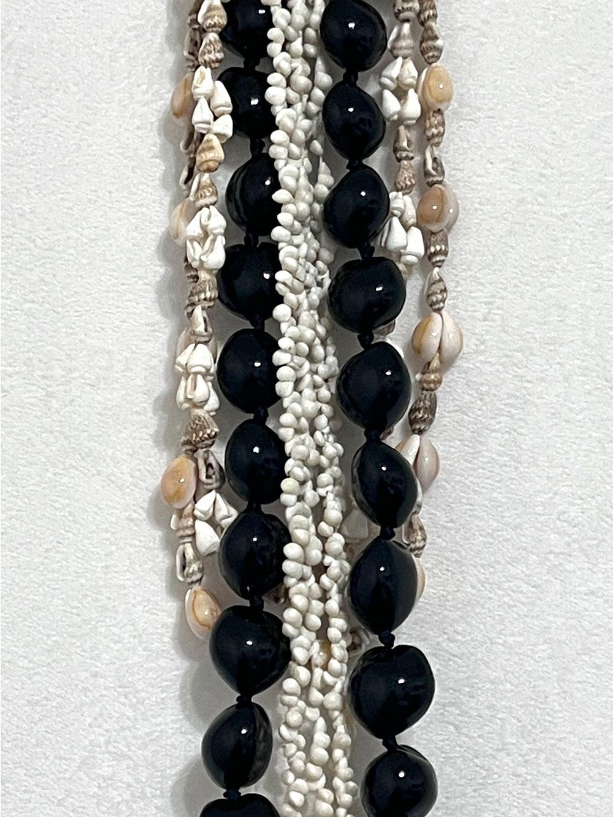 Vintage Hawaiian Kukui Nut & Multi-Strand Shell Lei Necklace 4 Pc. Bundle