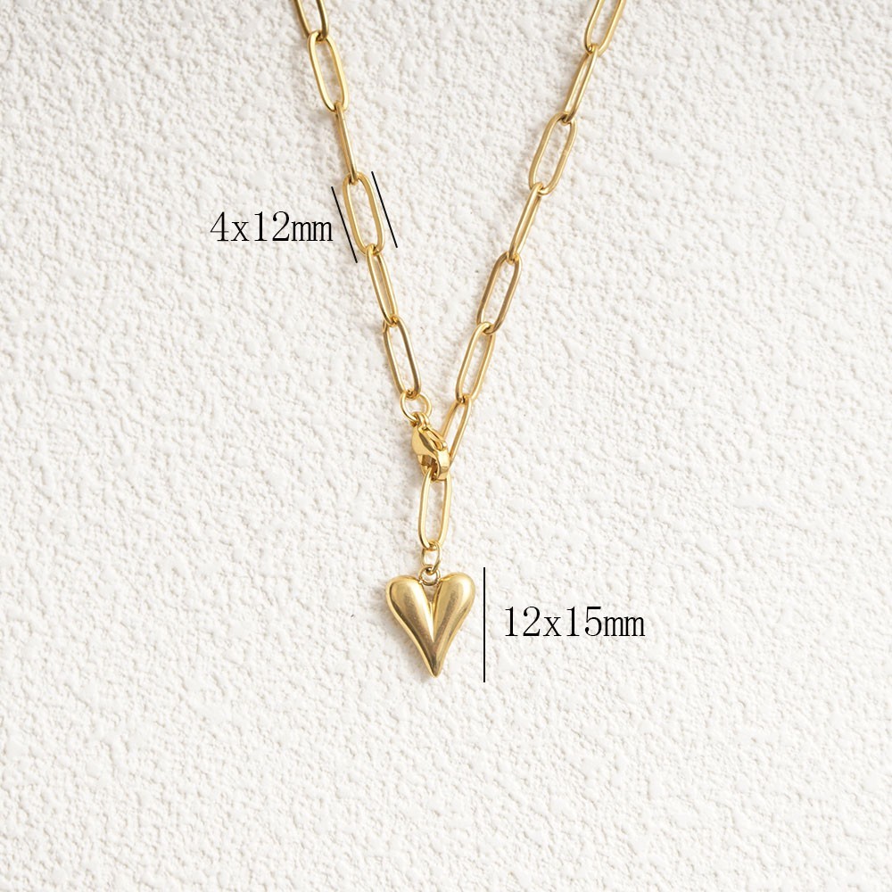 Paperclip Chain Necklace Stainless Steel Toggle Clasp Silver Unisex