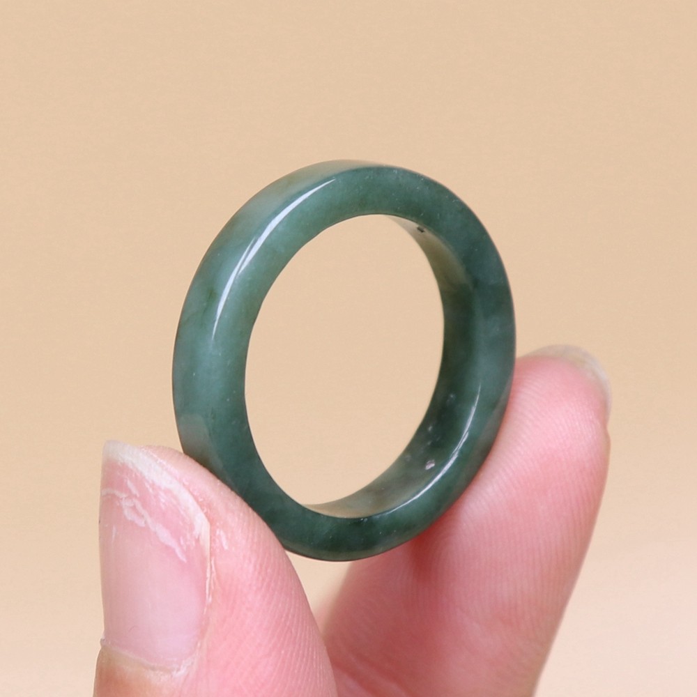 Certified Green 100% Natural A Jade jadeite φ 18.1 mm Ring US 8 # 33496A 戒指