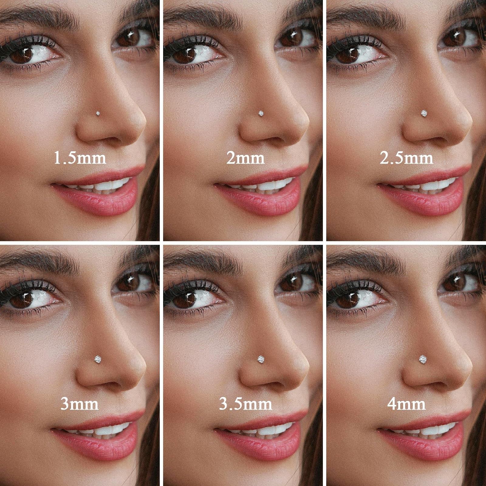 12Pcs Nose Rings Studs 20G Nose Studs Stianless Steel Nose Rings for Hypoalle…