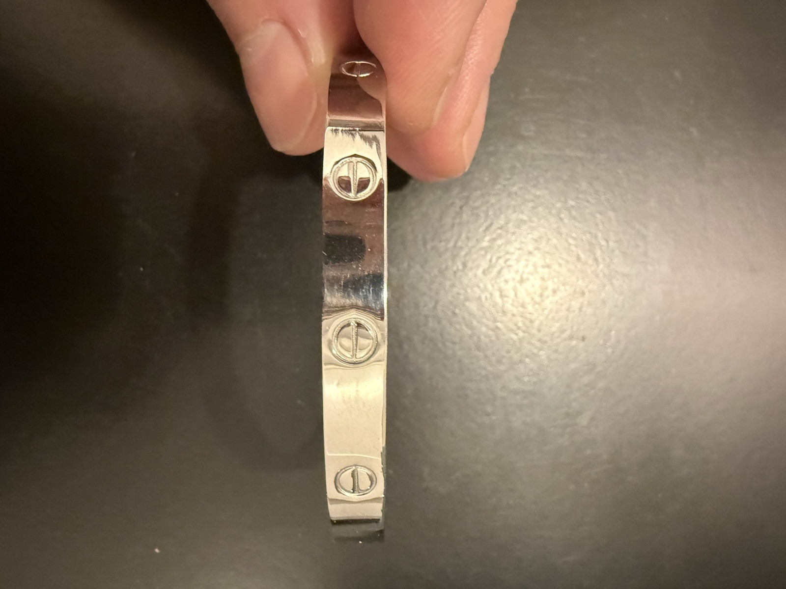 Polished Silver Screw Motif Women’s Bracelet