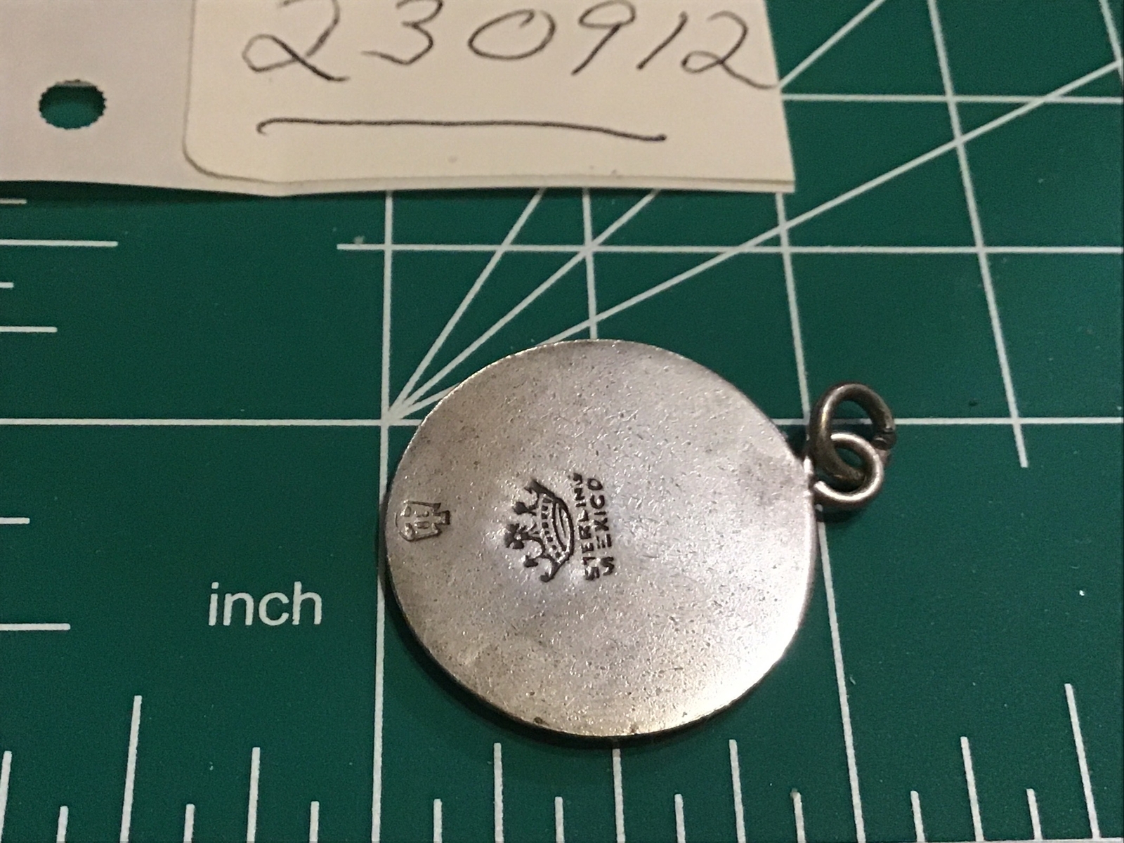 VTG Taxco Mexico Sterling Taurus Zodiac Pendant Etched Crown Eagle Marks