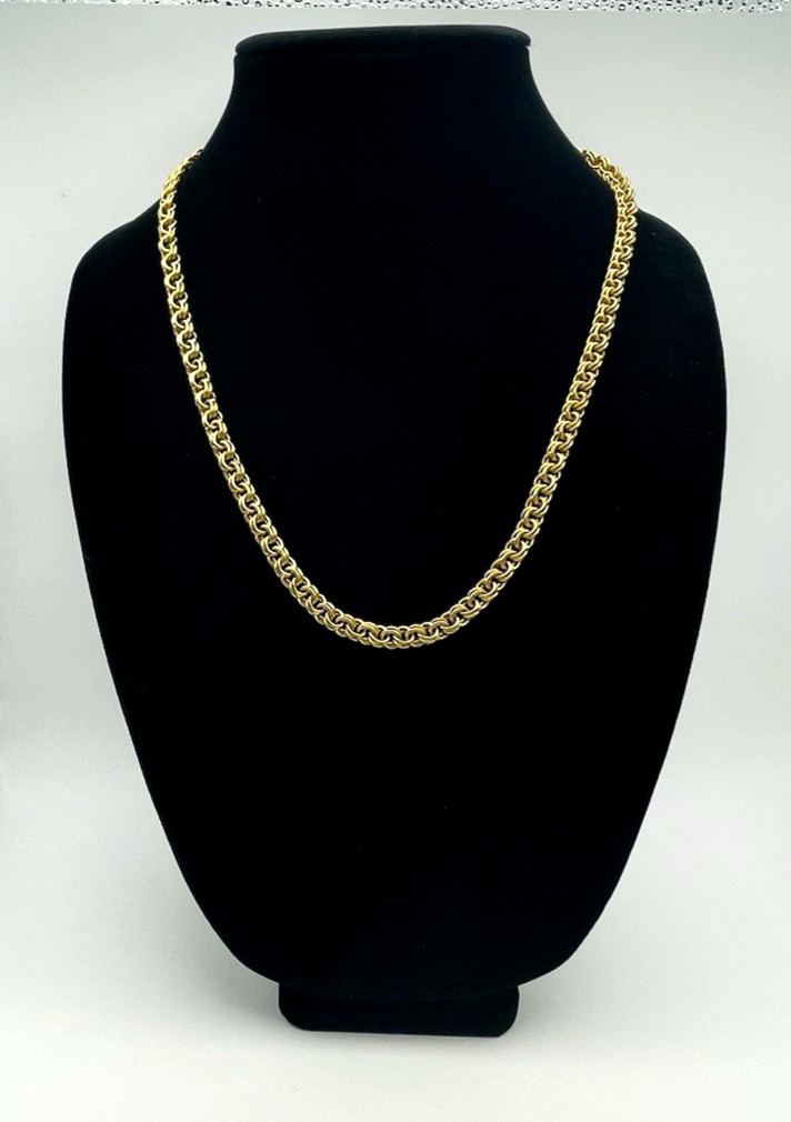 Gold Tone Double Loop Chain Necklace 23″