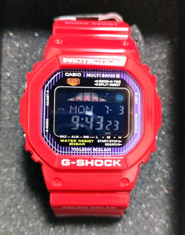 CASIO G-SHOCK GWX-5600C-4JF G-LIDE Tough Solar Radio Digital Men Wrist Watch Red