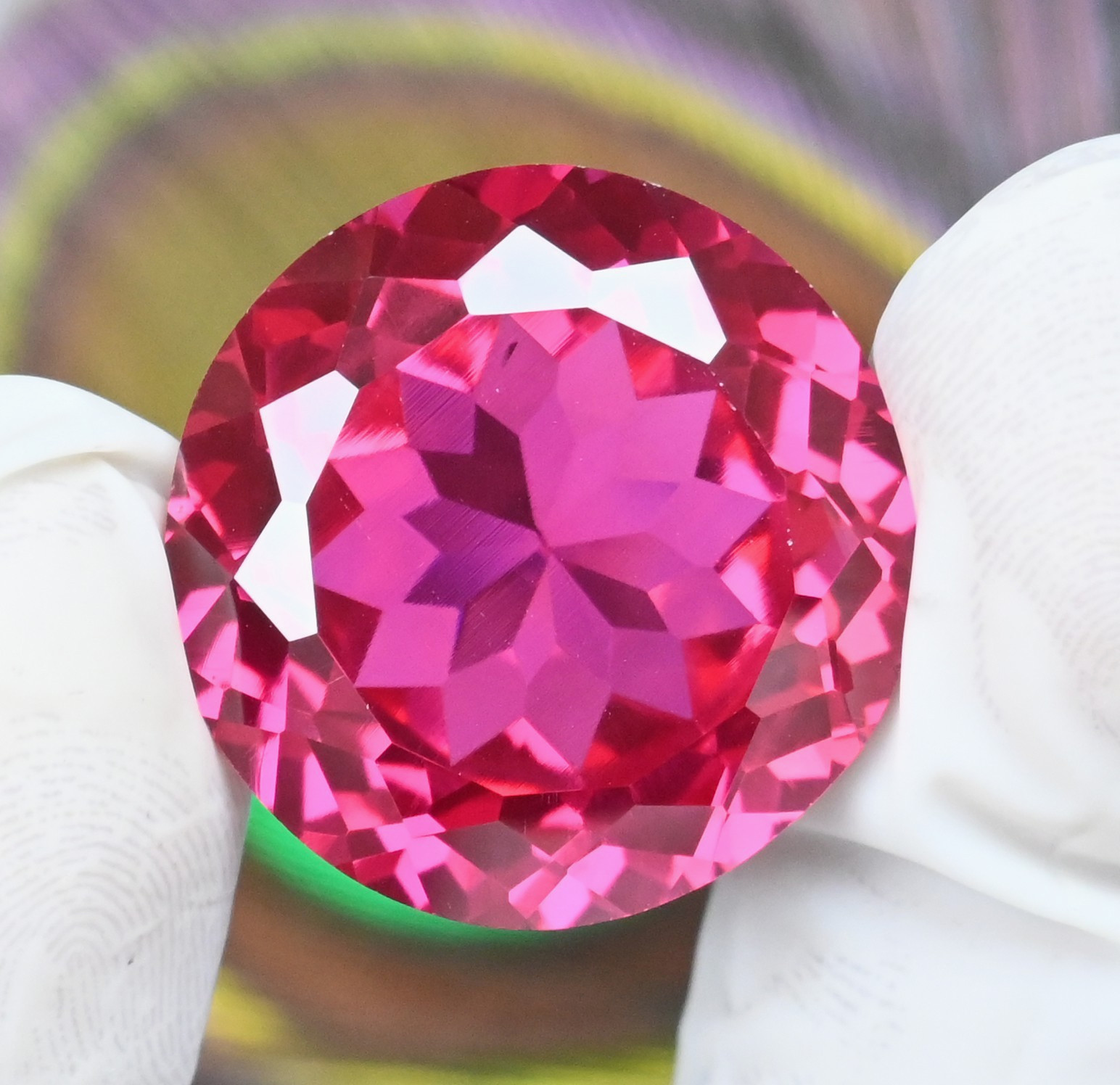 RARE 53.90 Ct Natural Mogok Pink-Red Ruby Round Certified Flawless Gemstone