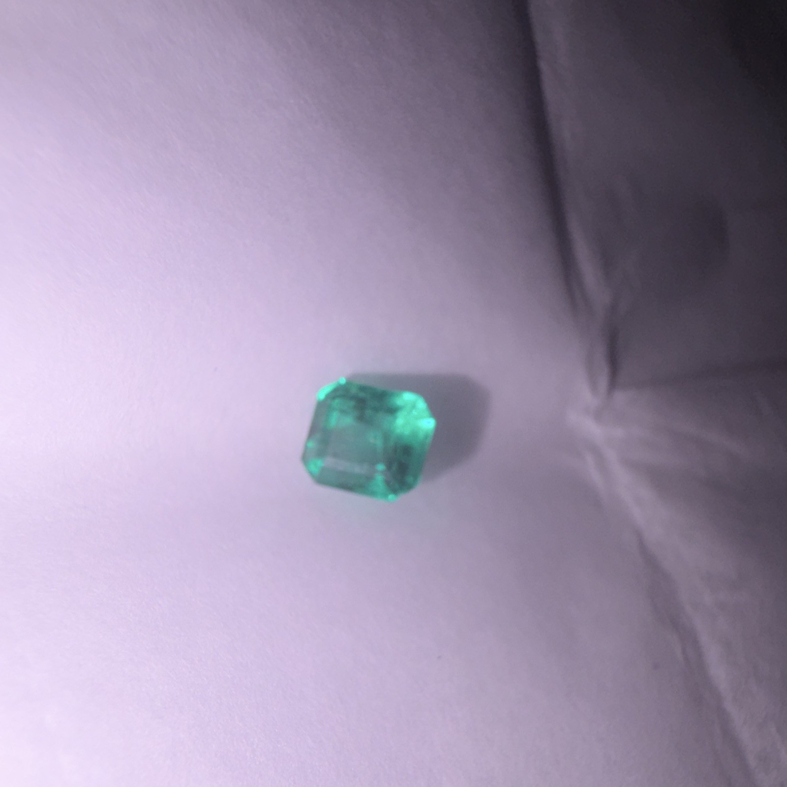 GIA Certified Natural Green Emerald Colombia Octagonal Clarity Enhanced 1pc