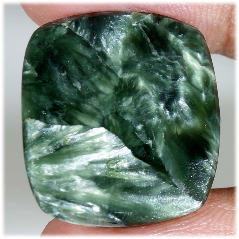 23.45 Cts Natural Cushion Cabochon Green Seraphinite Chakra Healing Pendant Gems