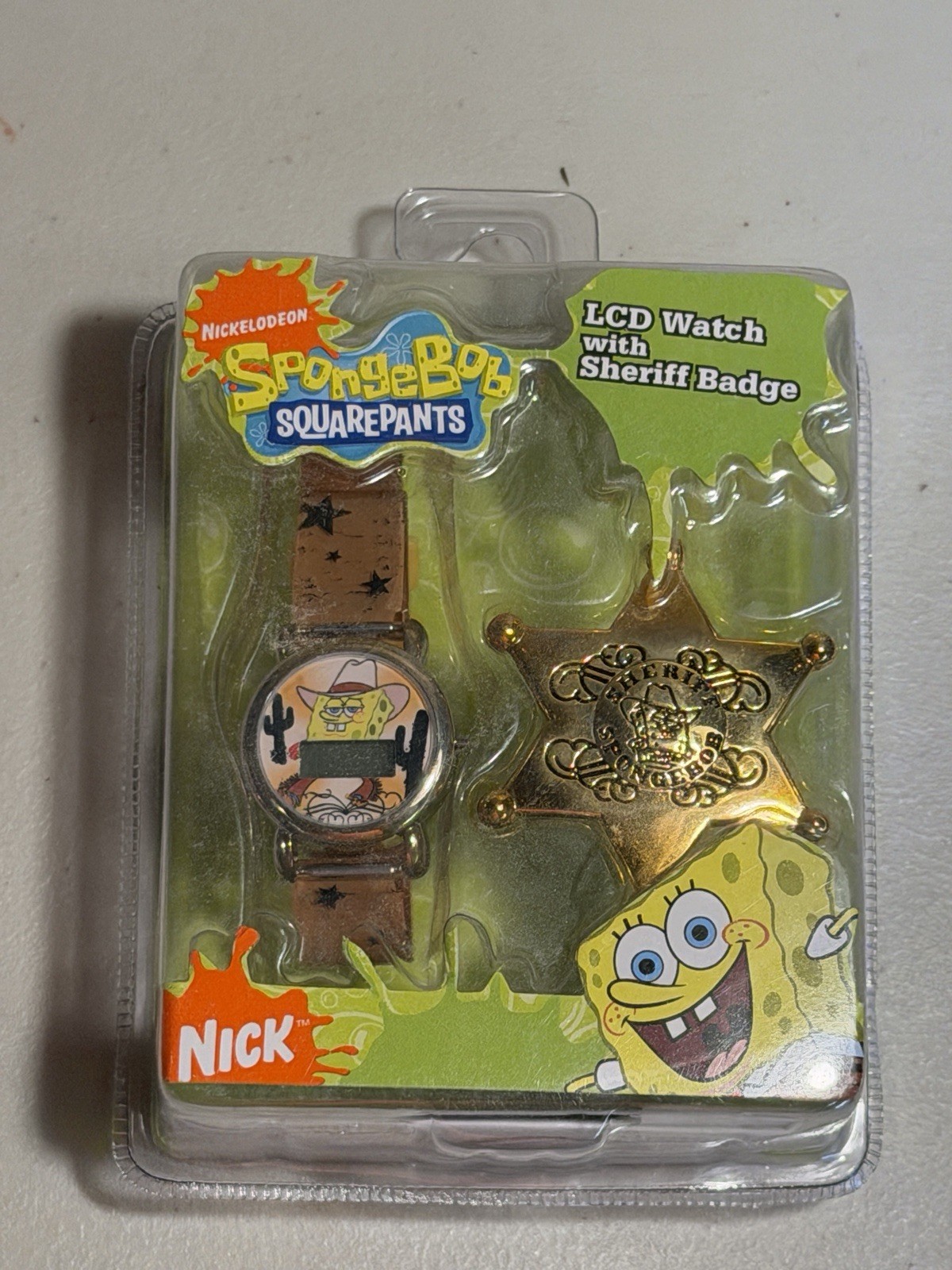 Sheriff SpongeBob SquarePants Viacom Digital Watch Badge Gift Set NOS NIB 2009