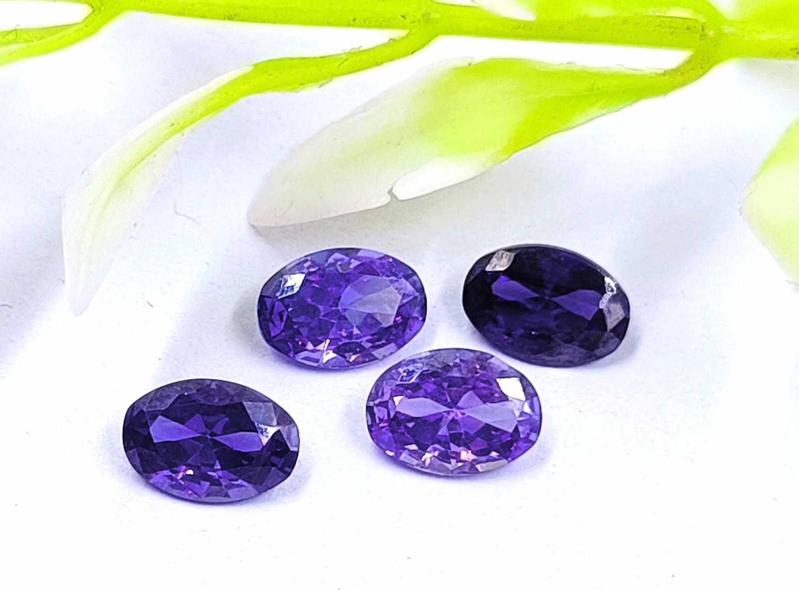 4 Pcs FLAWLESS Natural AAA Purple Sapphire LOT Certified Oval Cut Gemstone AKQ