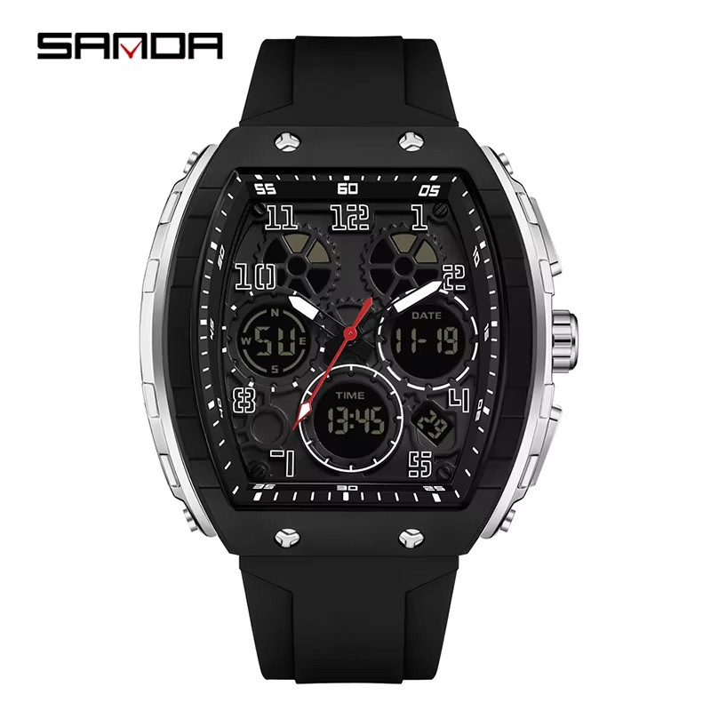 Waterproof Digital Men’s Watch with LED Display Silicone Strap Sport Style