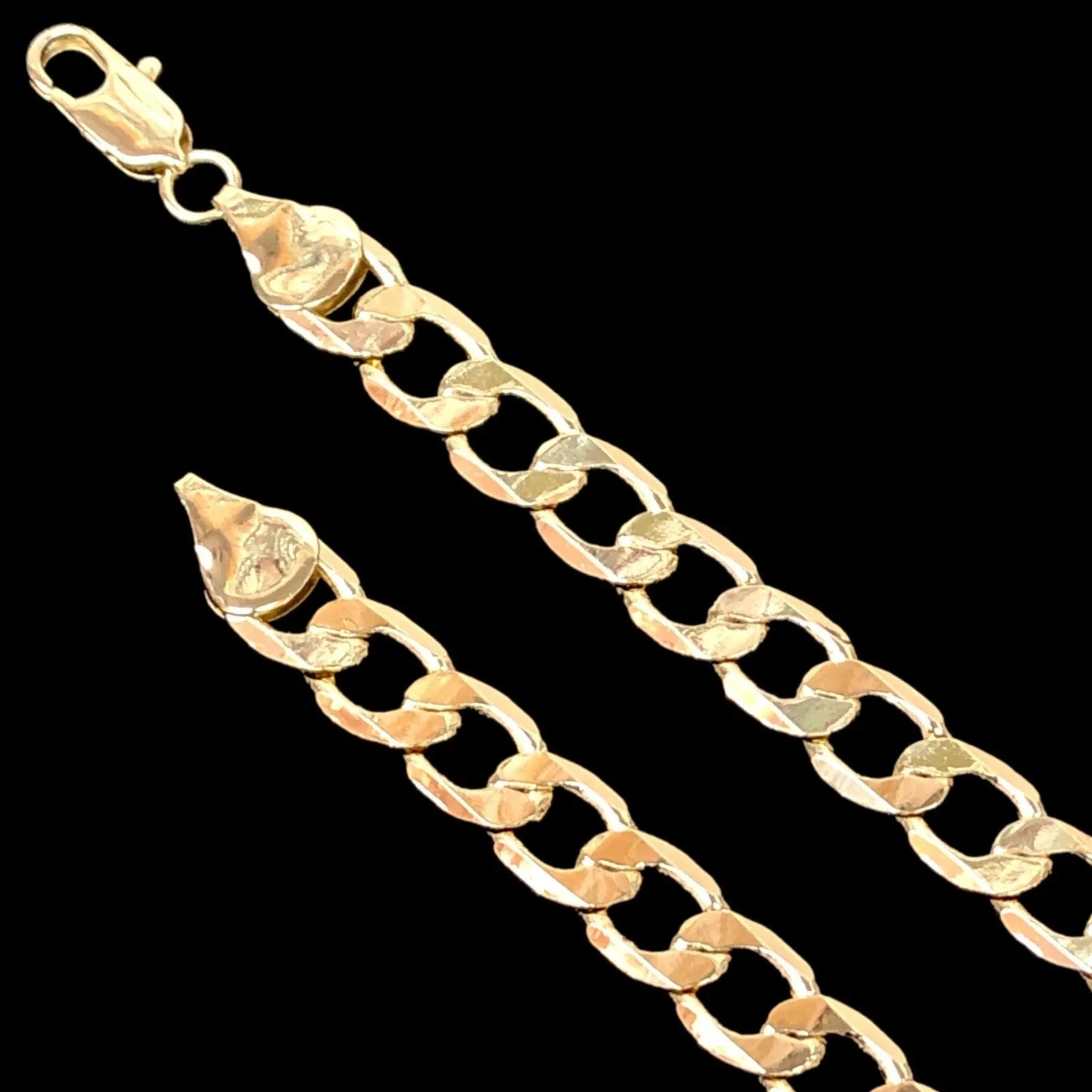 18K Oro Laminado Gold Filled 7/9 mm Cuban Curb Chain 24/26 Inches