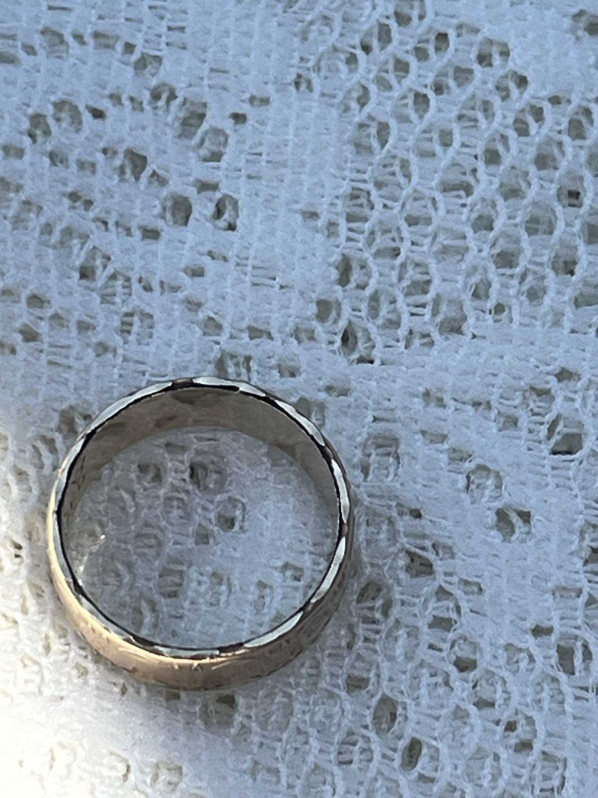 VINTAGE Hand-Chased Gold Fill Wedding Band Wide Ornate Stacking Ring SIGNED 6.25