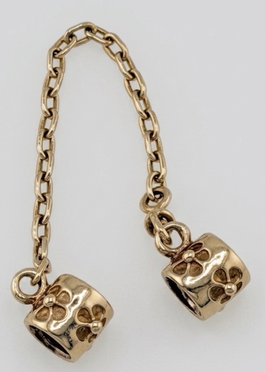 Pandora ALE Authentic 14K (585) Yellow Gold Flower Daisy Safety Chain