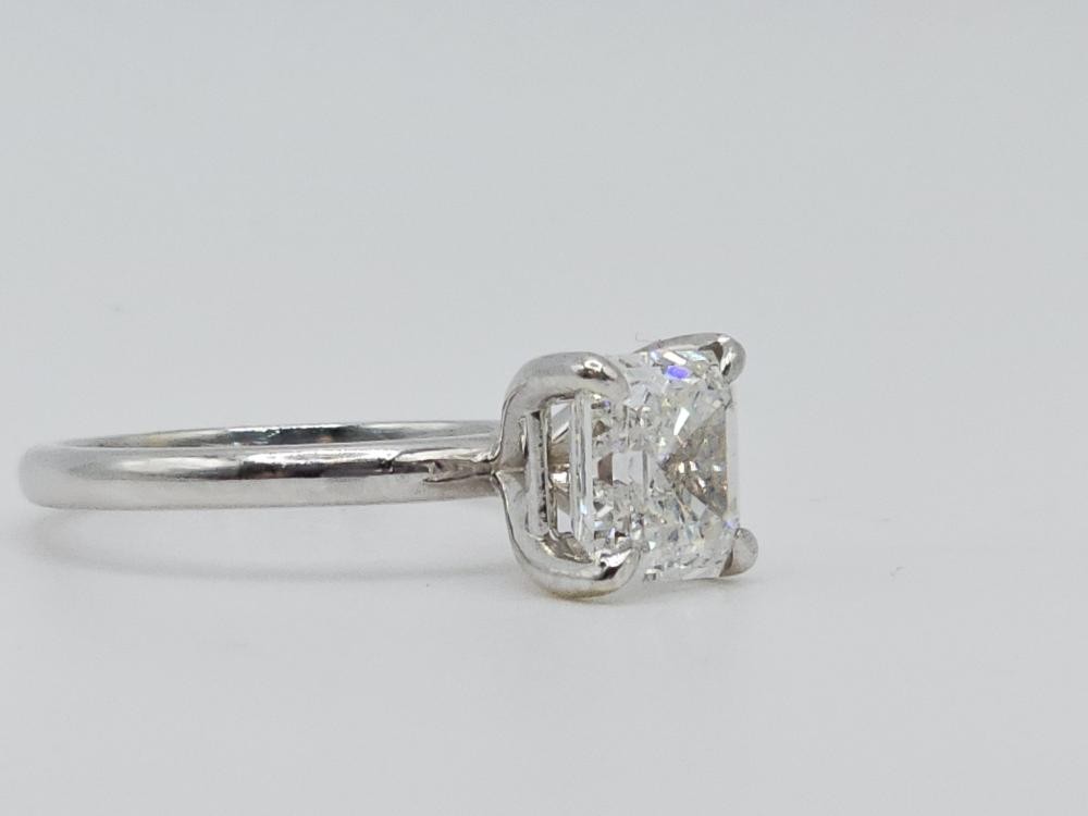 14K White Gold F VS2 2.62 CT Lab Created Asscher Diamond Ring Sz 7 (ML1073650)