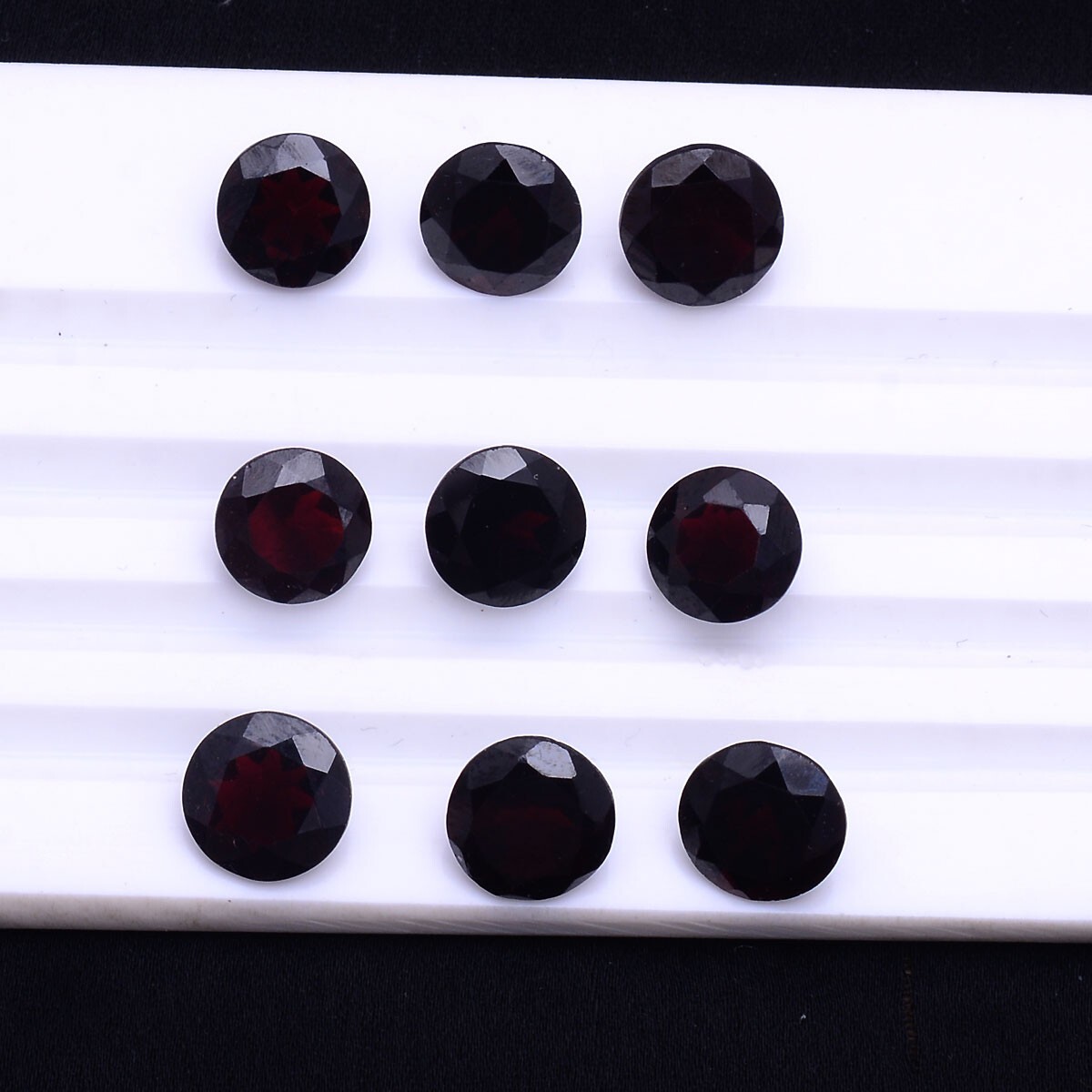 9 Pcs Natural Garnet 8mm Round Faceted Cut Untreated Huge Loose Gemstones Lot