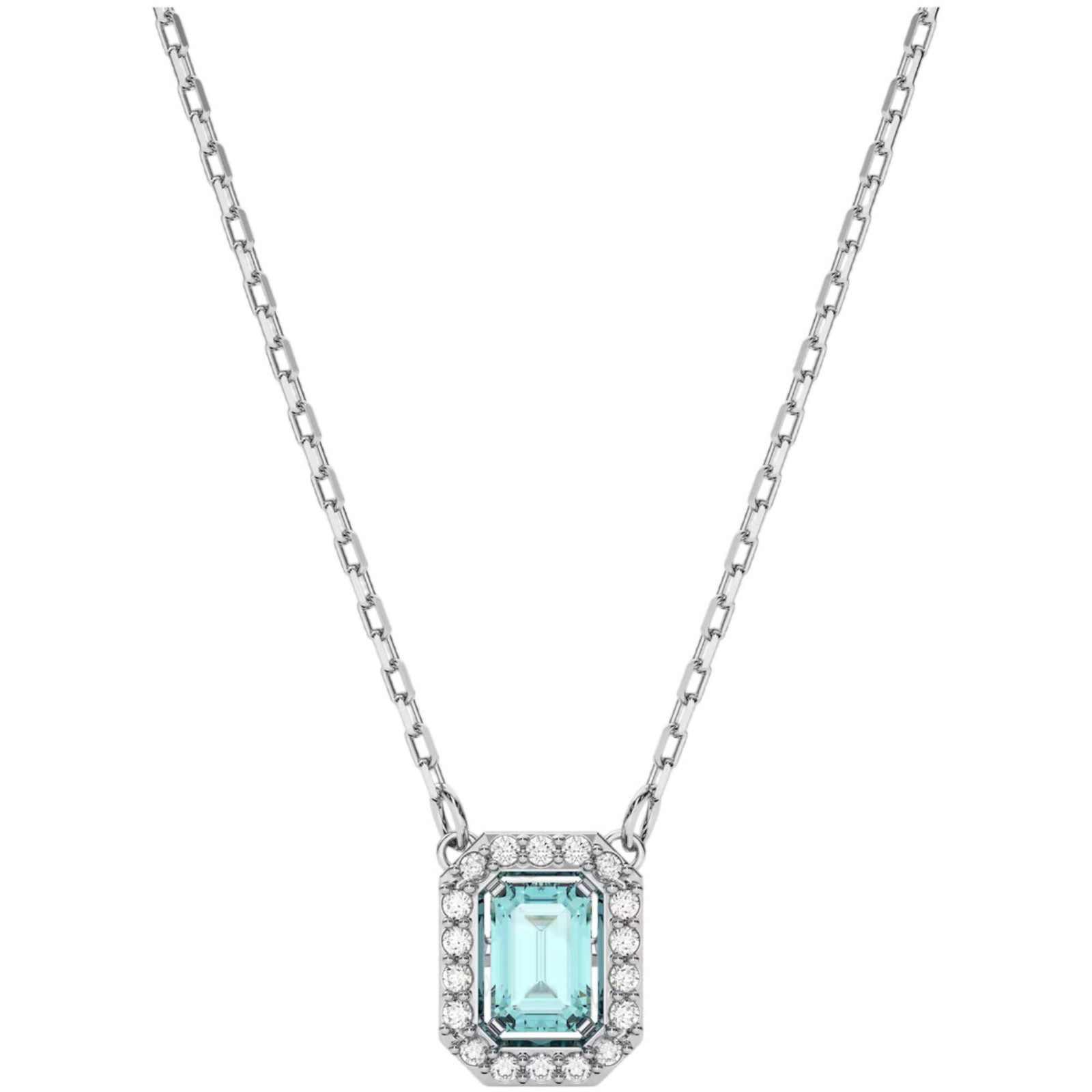 Swarovski Women’s Pendant Necklace Una Blue Octagon-Cut Dancing Stone 5640289
