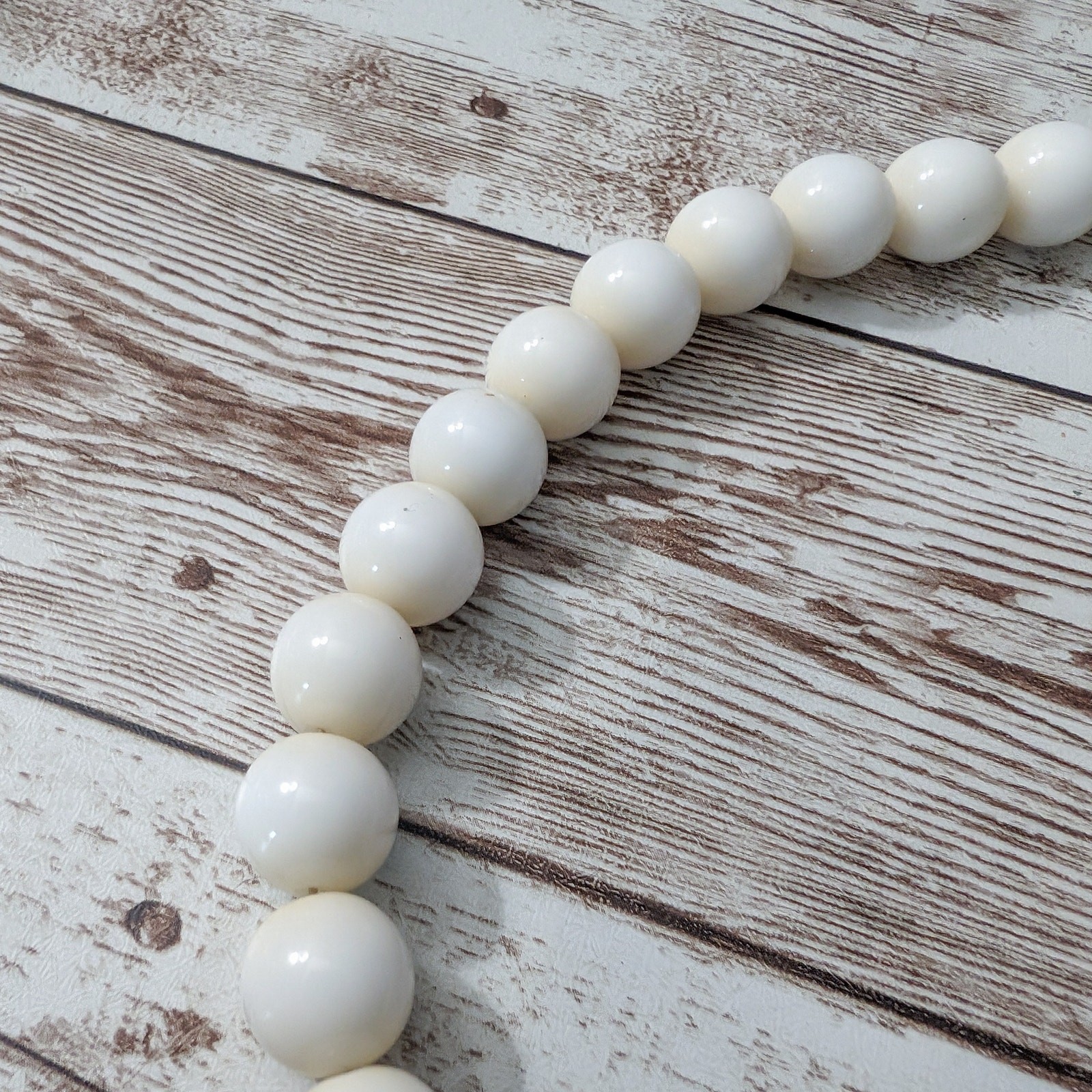 Vintage Necklace Chunky Statement Cream, Beige and Muted Orange