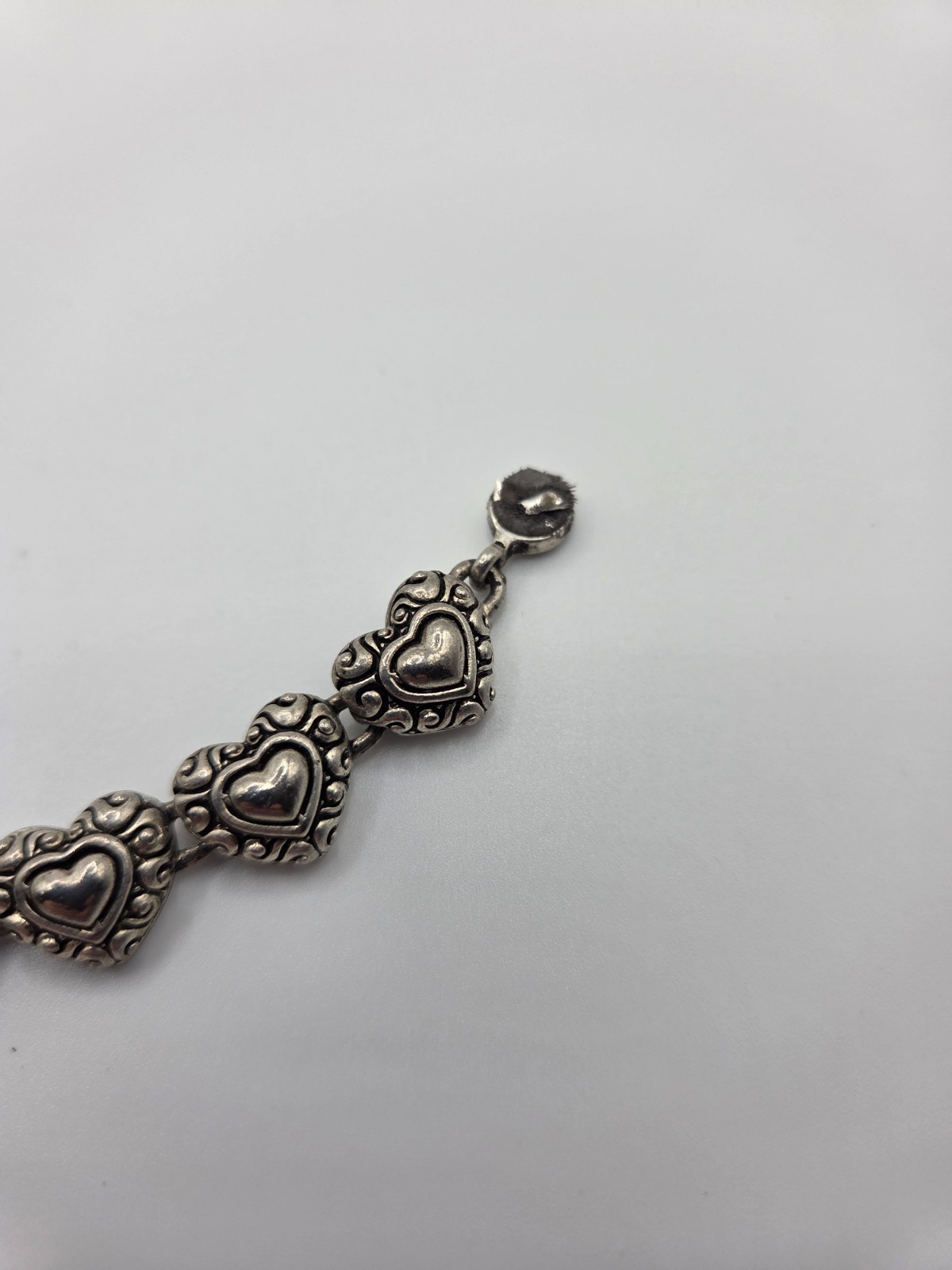 stainless steel 7.5″ hear charm magnet clasp bracelet women