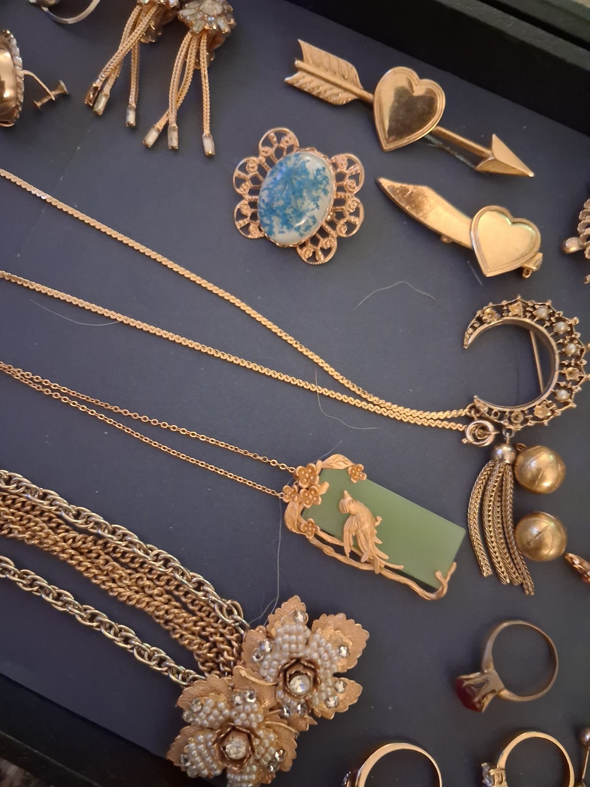 ANTIQUE VINTAGE 12k GOLD FILLED JEWELRY 30+ PC LOT BROOCHES EARRINGS BRACELETS