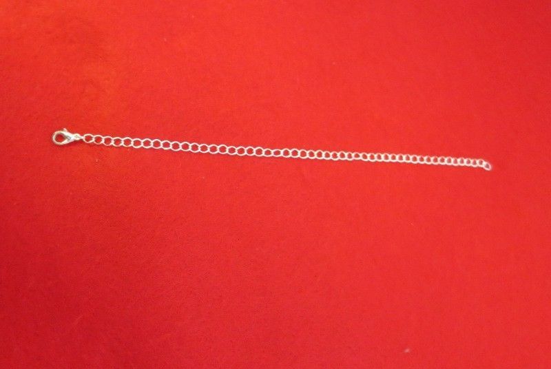 10 INCH SILVER PLATED 4MM NECKLACE EXTENDER WITH 12MM LOBSTER CLAW CLASP