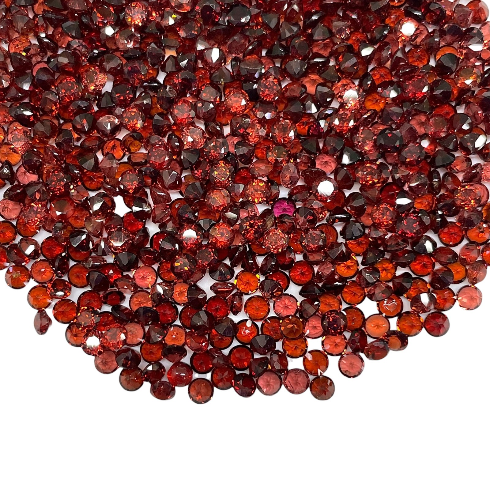 100 Pcs Natural Mozambique Garnet 3mm Round Cut Untreated Loose Gemstones Lot