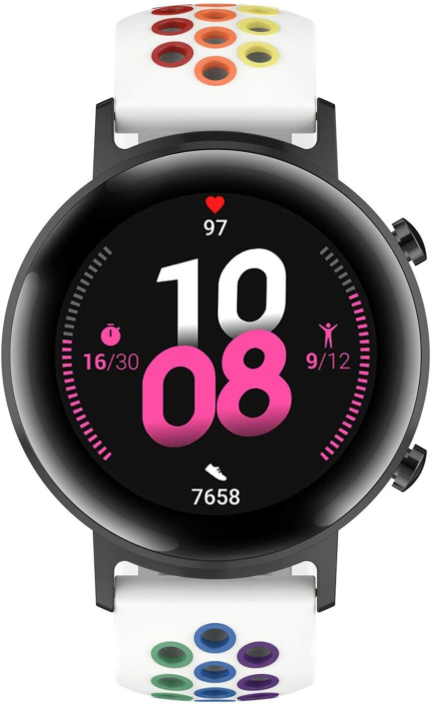 For Samsung Galaxy Watch 3 41mm Active 2 40mm 44mm Silicone 20mm Rainbow Band