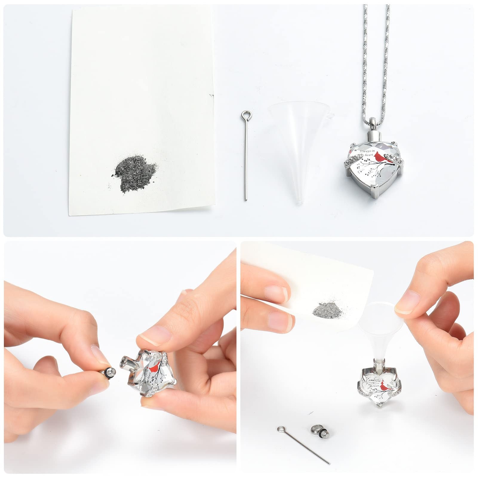 Cremation Jewelry Red Cardinal Urn Necklace for Ashes for Women Always in My …