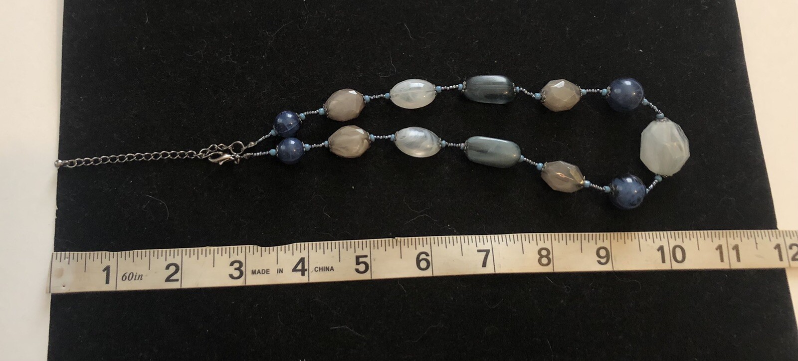 Contemporary Boho Blue Bead Necklace Costume Fashion Jewelry 7592 GO2.4D23