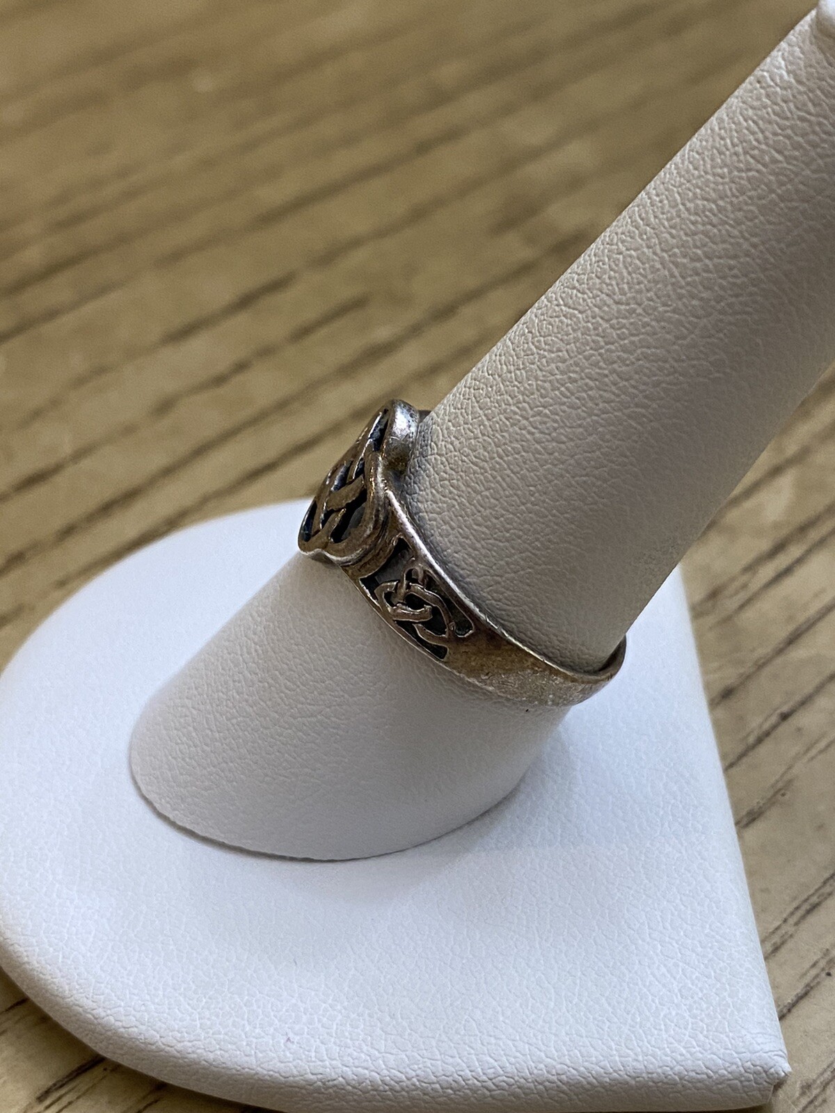 925 Sterling Silver Vintage PSCL Peter Stone Signed Celtic Band Ring Size 9