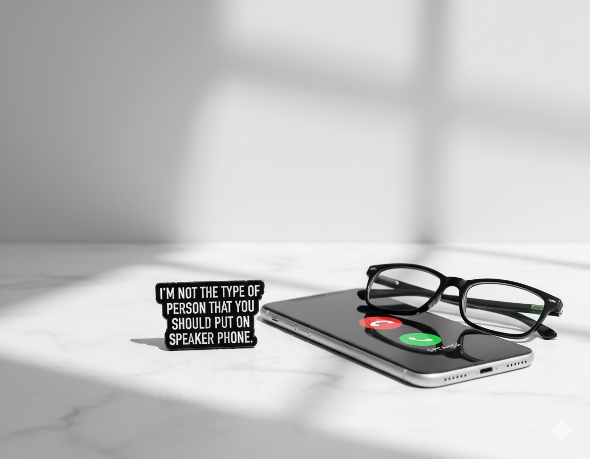 “No Speakerphone” Warning Funny Enamel Pin Enamel Pin