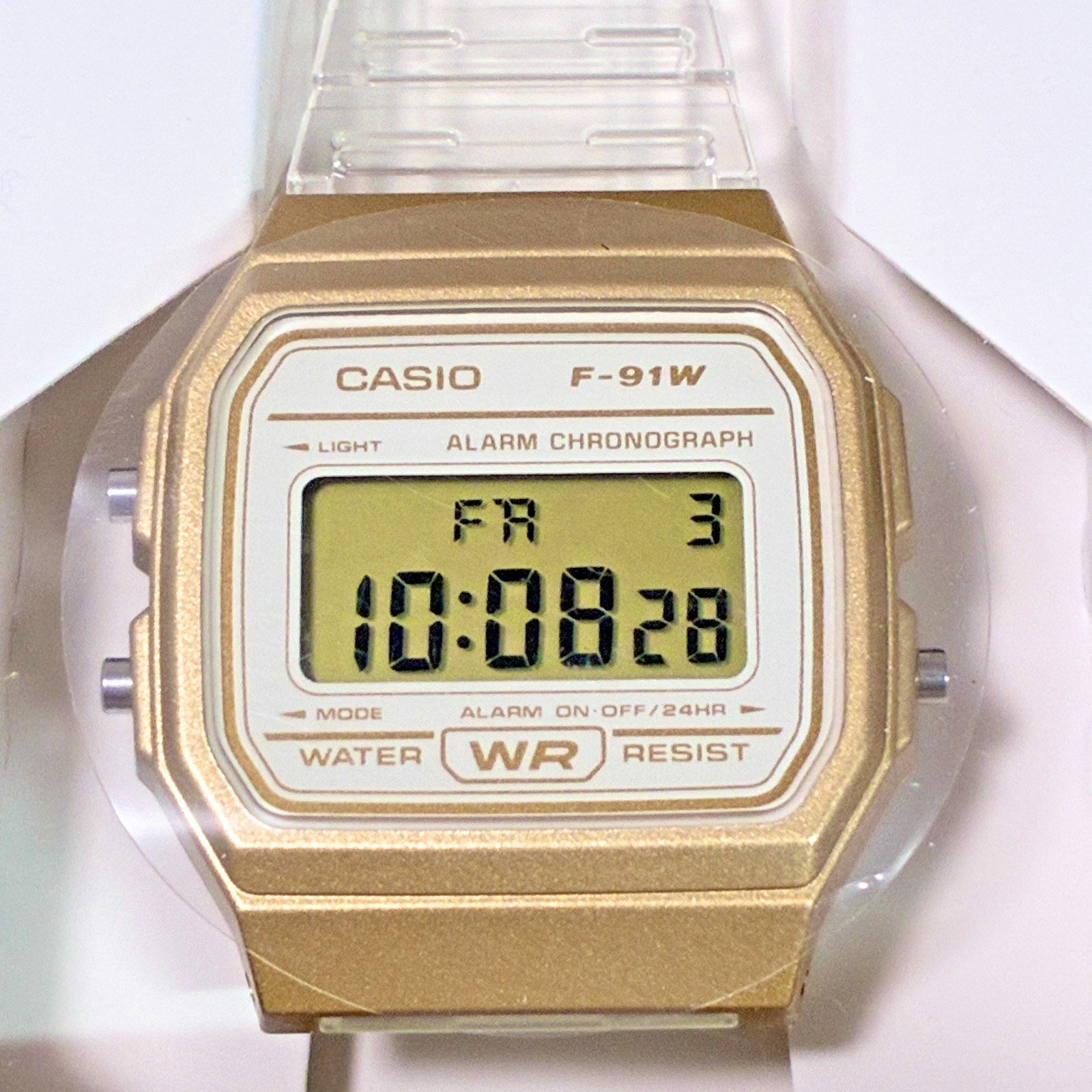 CASIO F-91WS-7A2JF Classic Digital Watch Clear Skeleton Gold Brand Japan New