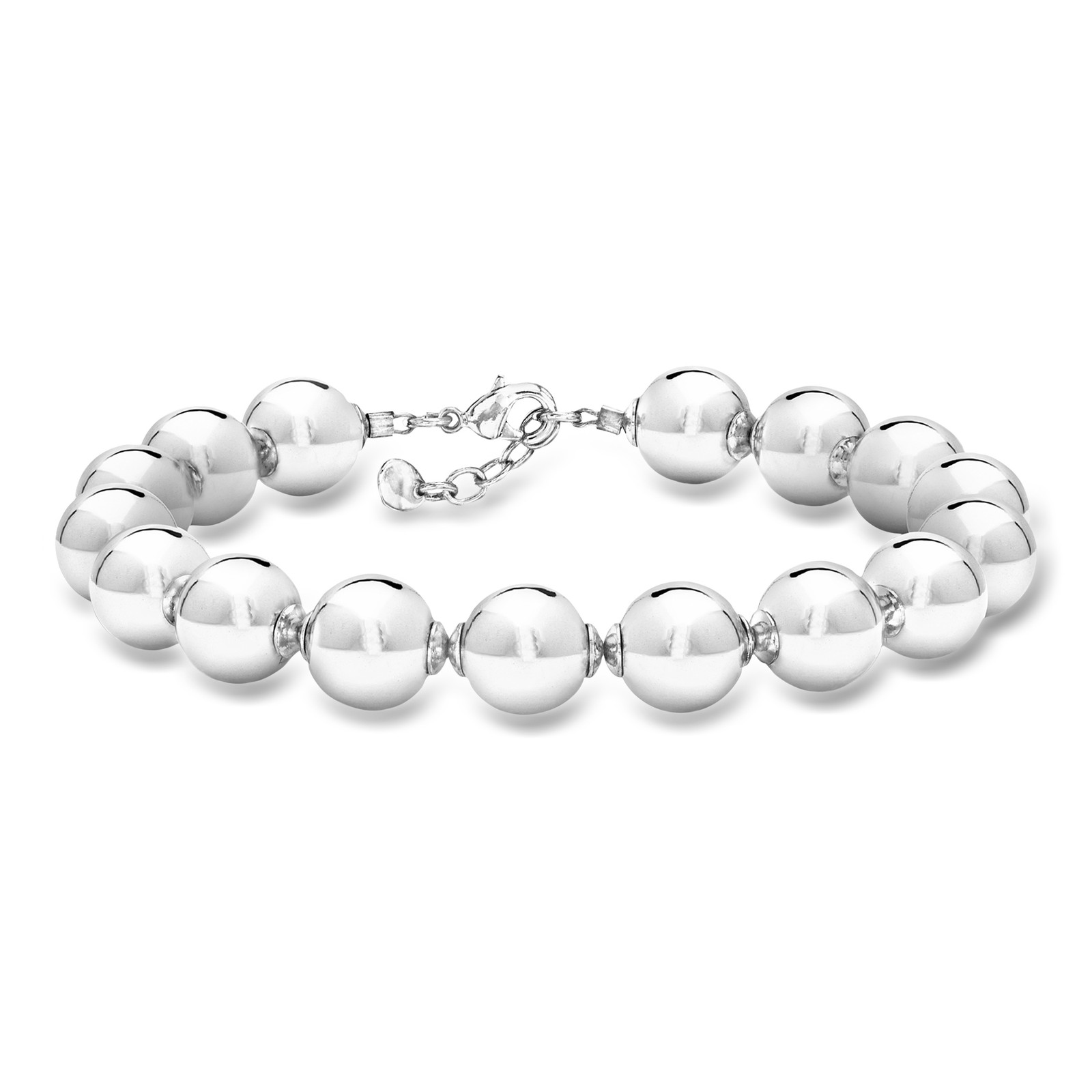 Ross-Simons 10mm Sterling Silver-Plated Bead Bracelet. 7 inches