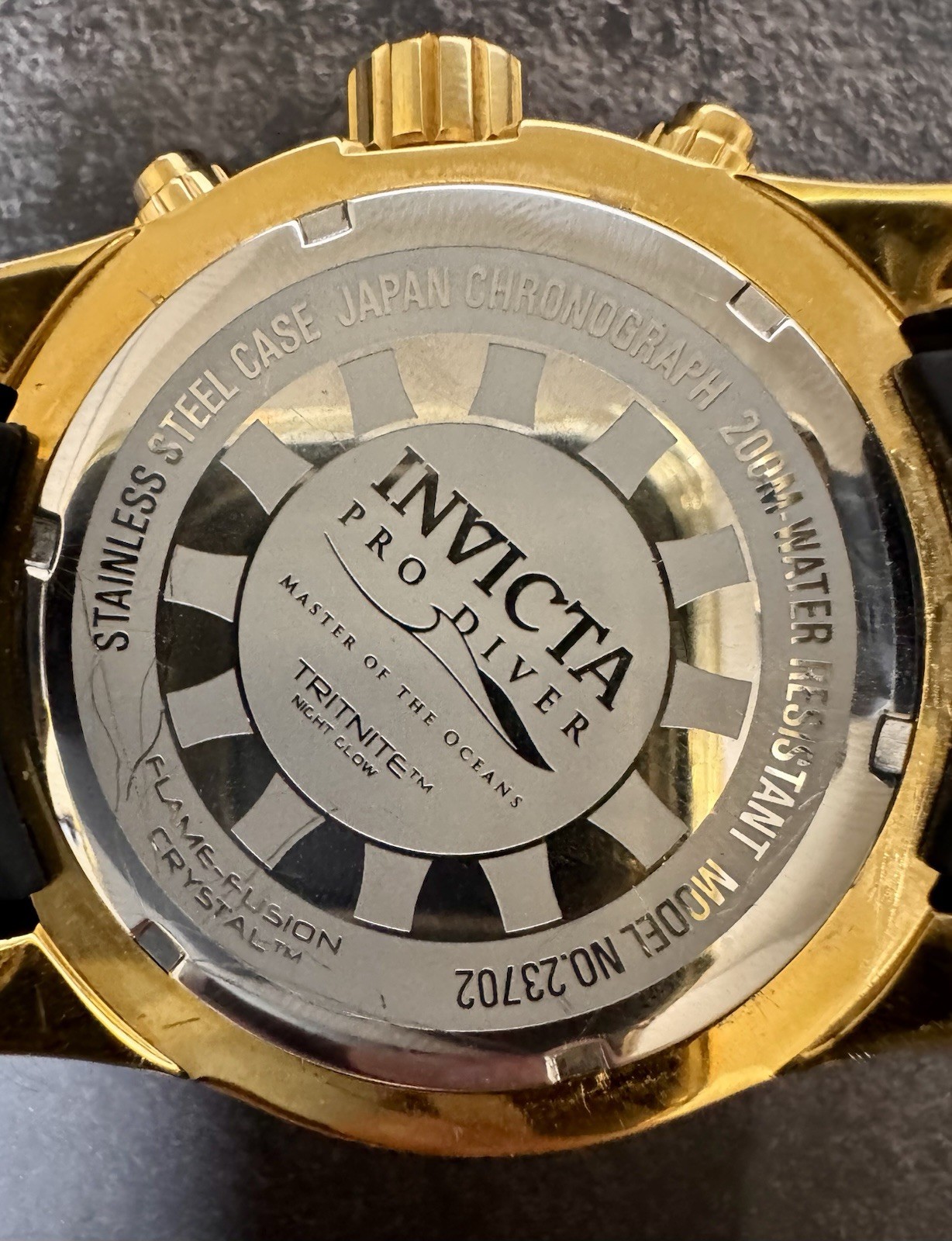 Invicta Pro Diver 23702 Men’s 50mm Chronograph Gold Black Carbon Fiber Watch