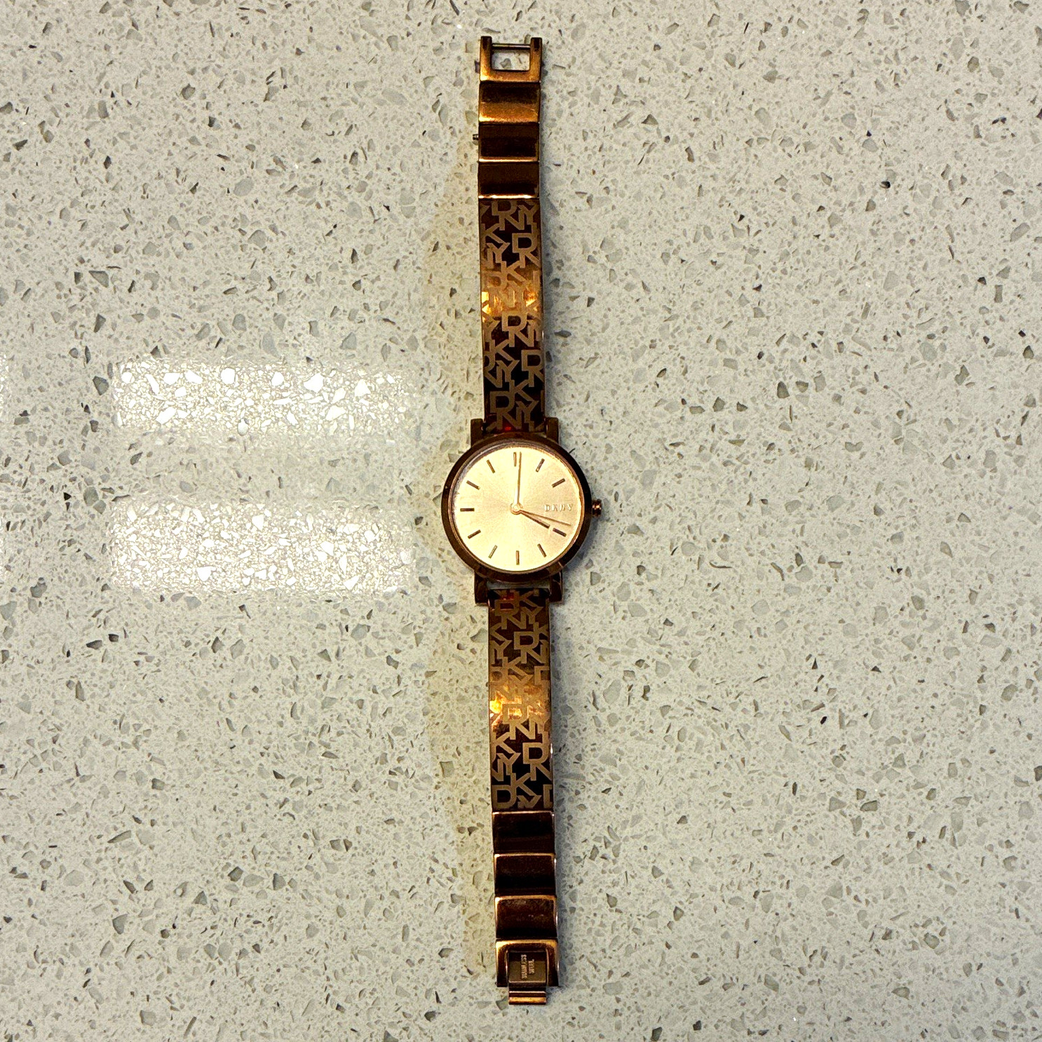 DKNY Women’s Gold Tone Logo Bracelet Quartz Analog Dress Watch 50m 5 ATM