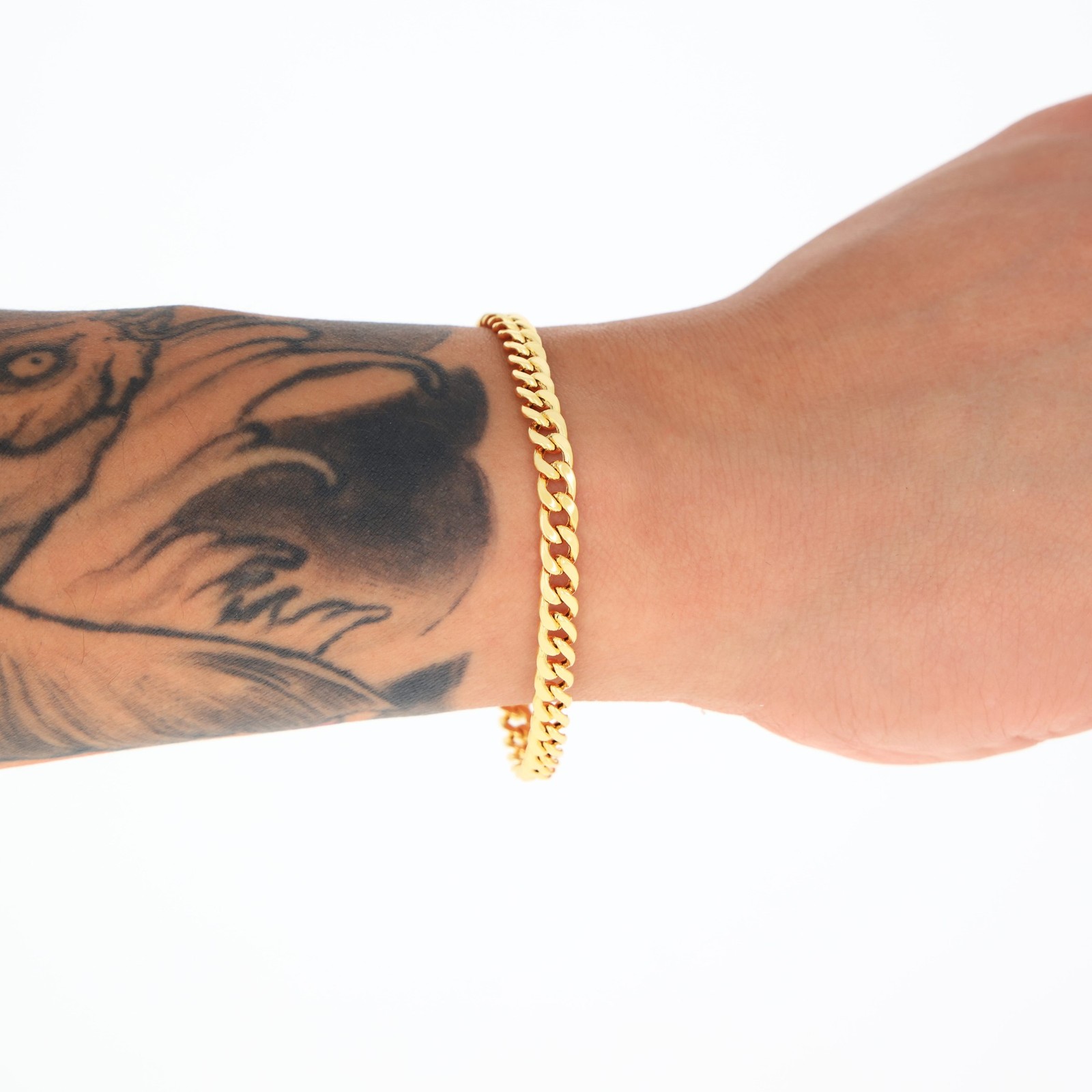 10K Yellow Gold 5mm Miami Cuban Link Chain Bracelet Men Women 7″ 7.5″ 8″ 8.5″ 9″