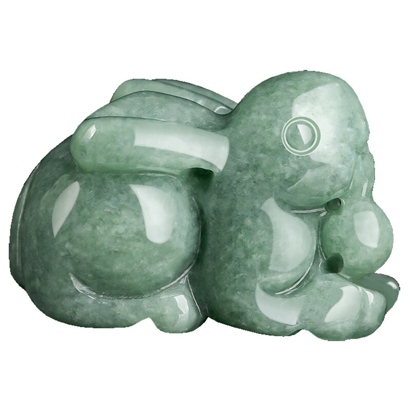 Natural Jadeite A Grade Jade Pendant Green Jadeite Lucky Zodiac Rabbit Pendant