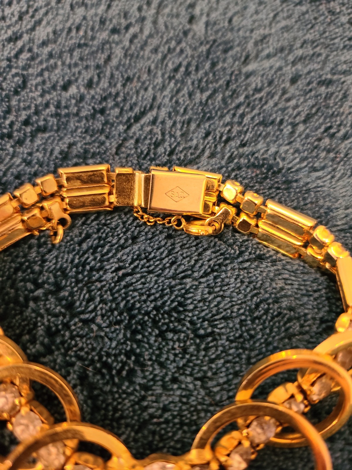 Vtg 1956 Sarah Coventry Celestial Fire Bracelet Gold Tone Rhinestone Signed SaC