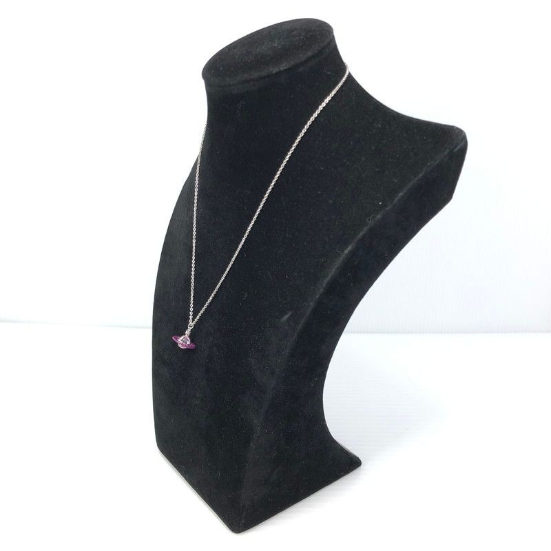 Vivienne Westwood Petite Orb Pendant Necklace Silver Pink