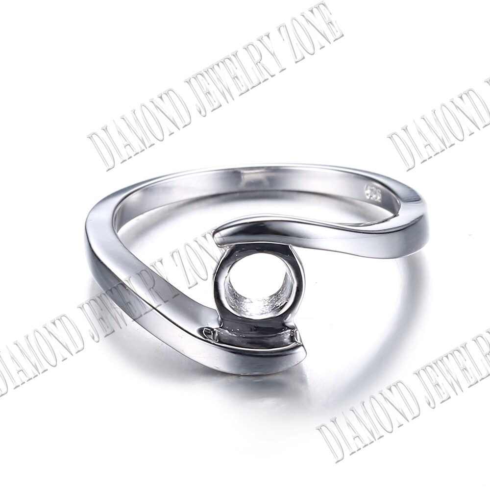 Tension Setting Semi Mount Round 7mm Beautiful Engagement Ring Sterling Silver
