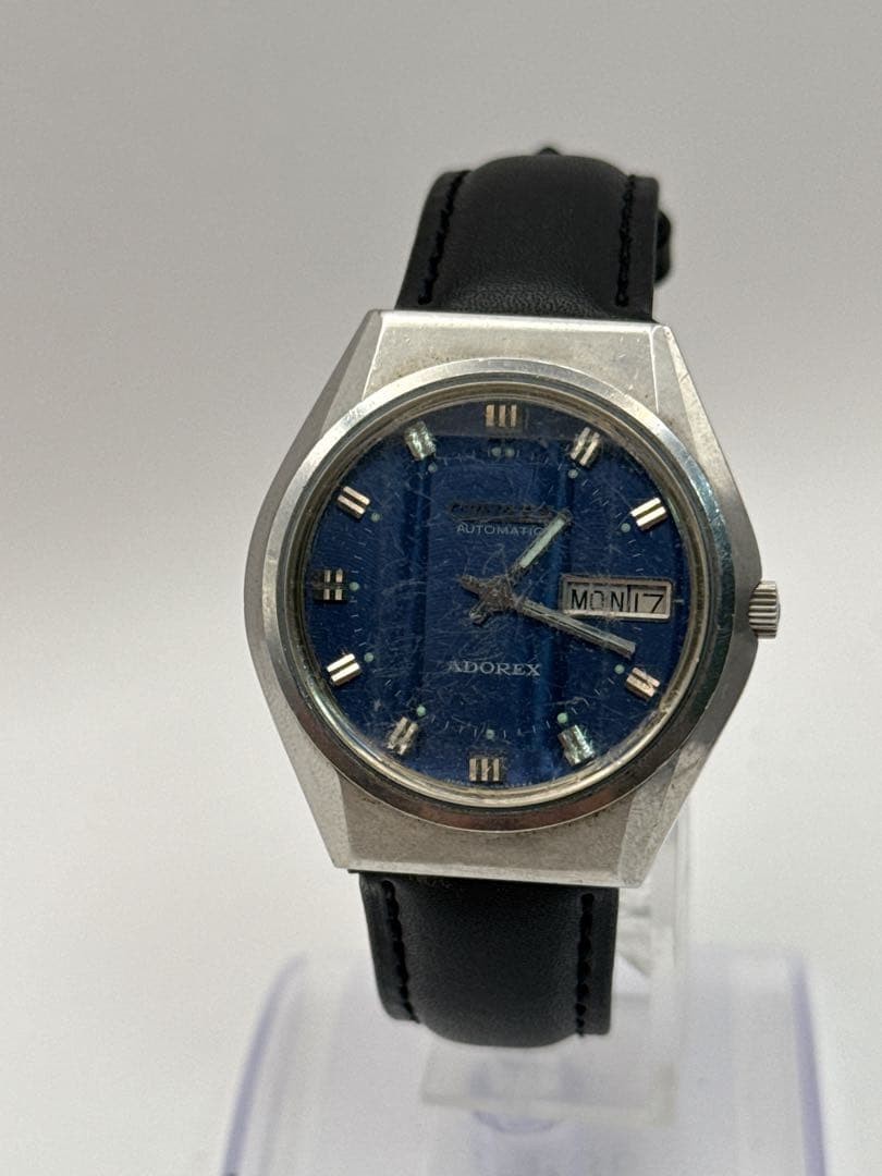 Citizen Adorex Automatic Day-Date Dress Watch 37.4mm Blue Dial 4-385136