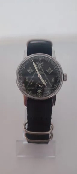 Vintage Pobeda USSR Wristwatch – Rare Masonic Symbol Dial – Collectible