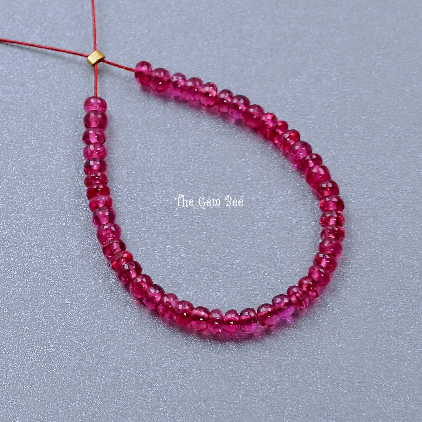 2.5mm No heat Neon Hot Pink Burmese Jedi Spinel Smooth Rondelle Beads 3 inch