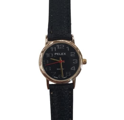 Ladies Watch Black Dial Black Leather Strap Splash Proof Classic Office Elegant