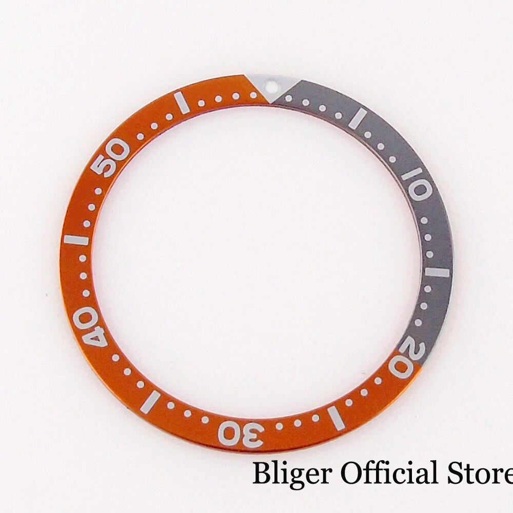 Orange/Blue/Black Flat 38mm*31.5mm fit SKX007 SKX009 Alloy Aluminum Watch Bezel