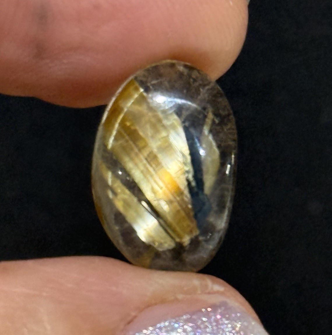 8.4ct 16.5x11x5.3mm Fine Golden Rutilated Star Quartz Oval Cabochon Ring Gem