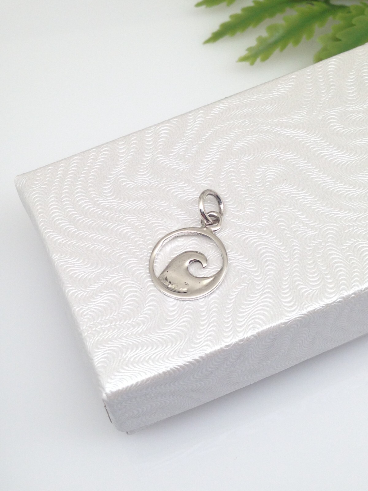 925 Sterling Silver Ocean Wave Pendant TINY Charm Women 11.8mm(0.46″)/19mm0.75″